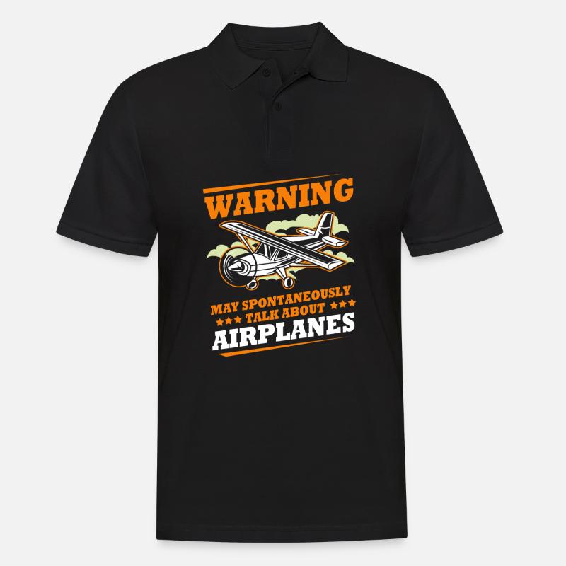 Pilot Flugzeug - Männer Poloshirt - Schwarz