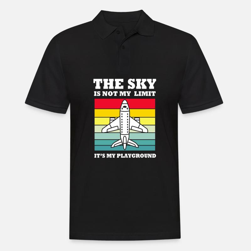 Pilot Flugzeug - Männer Poloshirt - Schwarz