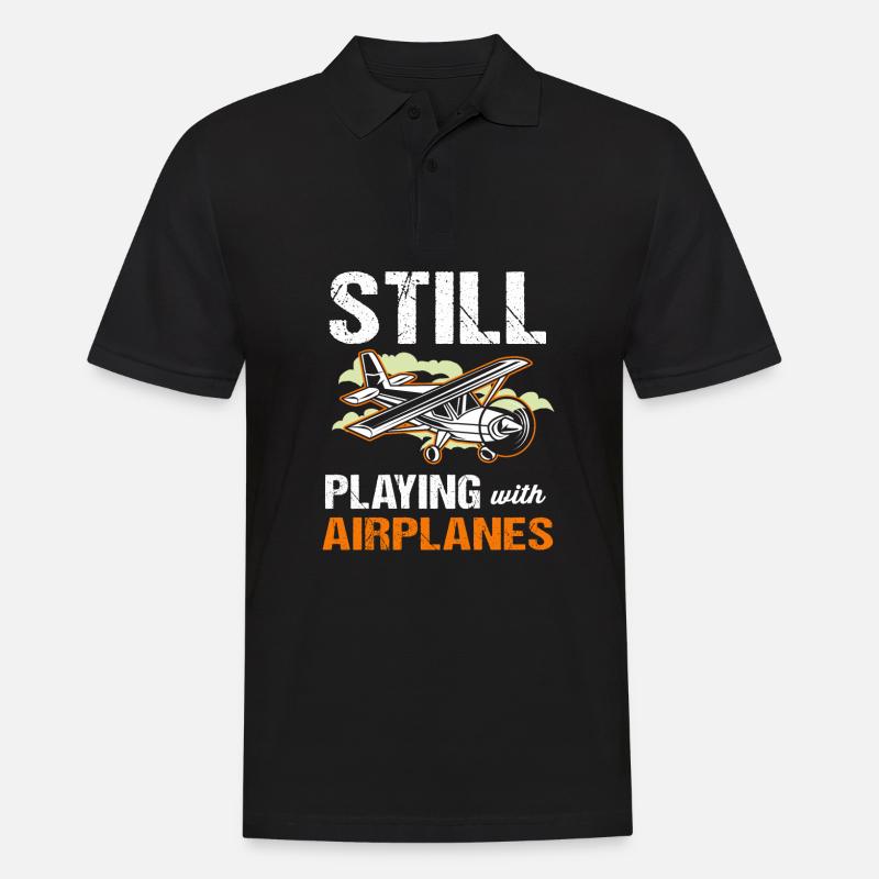 Pilot Flugzeug - Männer Poloshirt - Schwarz