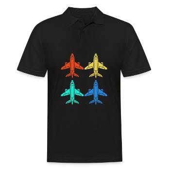 Pilot Airplane - Men's Polo Shirt - black - Front - Kai (181cm)
