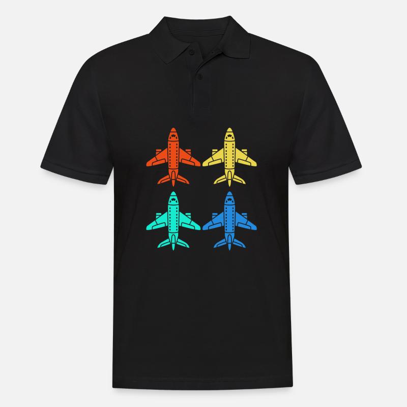 Pilot Flugzeug - Männer Poloshirt - Schwarz