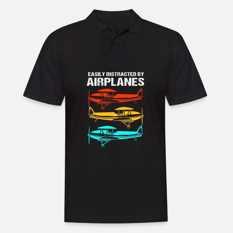 Pilot Flugzeug - Männer Poloshirt - Schwarz
