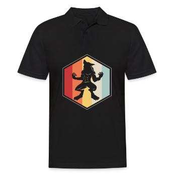 Werwolf - Männer Poloshirt - Schwarz - Vorne - Kai (181cm)