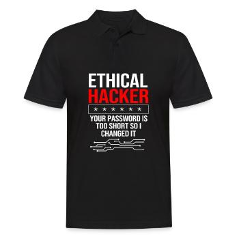 Cybersecurity Cyber Programmierer Hacker - Männer Poloshirt - Schwarz - Vorne - Kai (181cm)