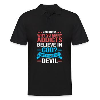 Drug-free addiction addicted - Men's Polo Shirt - black - Front - Kai (181cm)