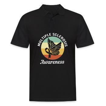 Multiple Sclerosis MS - Men's Polo Shirt - black - Front - Kai (181cm)