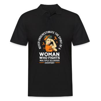Multiple Sklerose MS - Männer Poloshirt - Schwarz - Vorne - Kai (181cm)