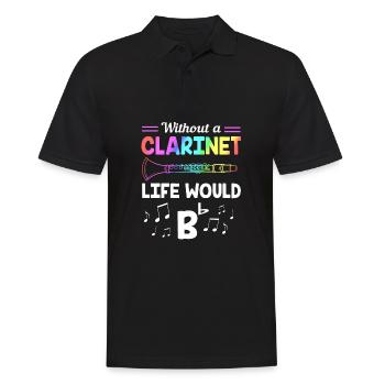 Klarinette - Männer Poloshirt - Schwarz - Vorne - Kai (181cm)