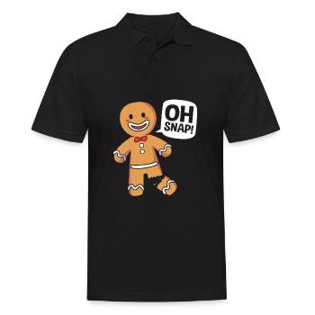 Gingerbread Man Gingerbread Heart Gingerbread Snacking - Men's Polo Shirt - black - Front - Kai (181cm)