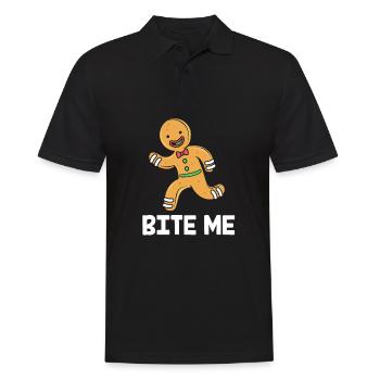 Gingerbread Man Gingerbread Heart Gingerbread Snacking - Men's Polo Shirt - black - Front - Kai (181cm)