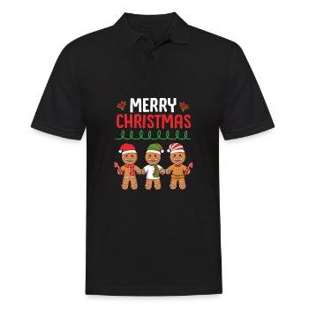 Gingerbread Man Gingerbread Heart Gingerbread Snacking - Men's Polo Shirt - black - Front - Kai (181cm)