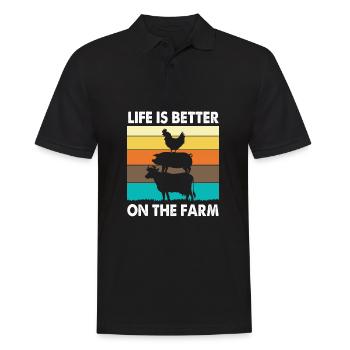 Agriculteur Fermier Femme d’agriculteur Ferme - Polo Homme - noir - Devant - Kai (181cm)