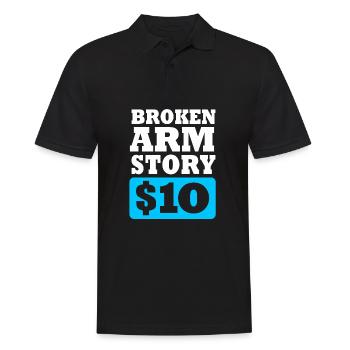 Broken Arm Bone Fracture - Men's Polo Shirt - black - Front - Kai (181cm)