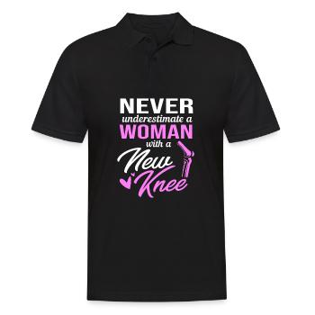 Knie Operation - Männer Poloshirt - Schwarz - Vorne - Kai (181cm)