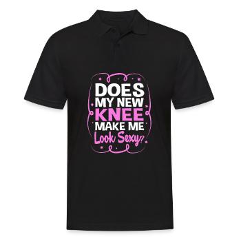 Knie Operation - Männer Poloshirt - Schwarz - Vorne - Kai (181cm)