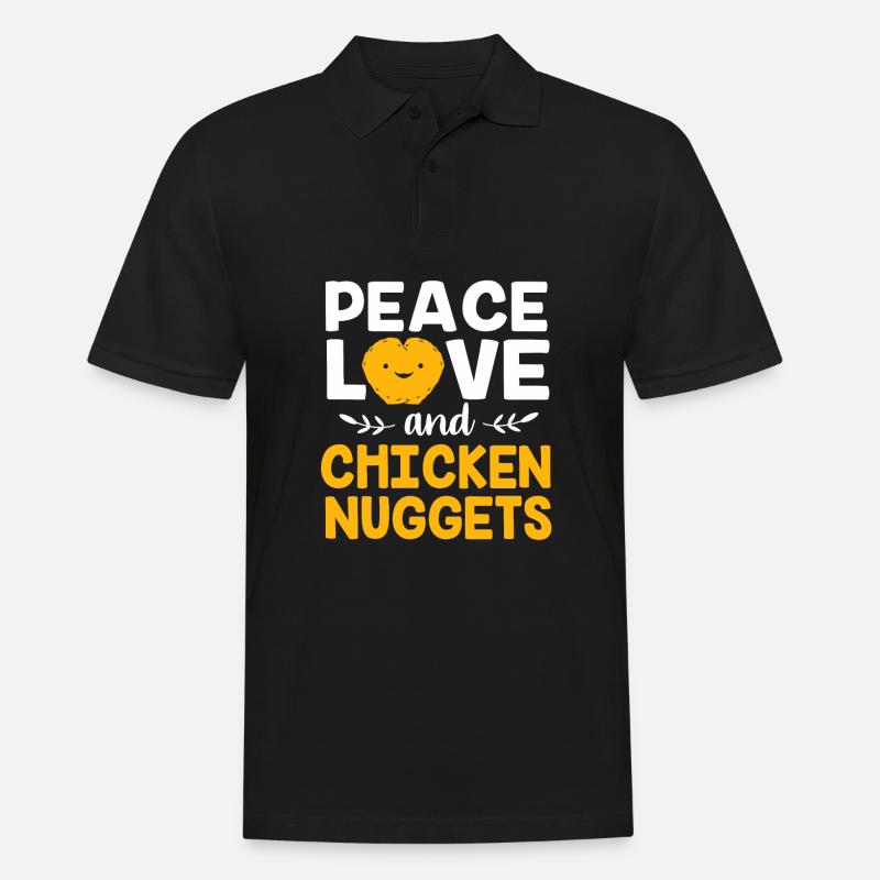 Chicken Nuggets - Männer Poloshirt - Schwarz