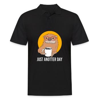 Otter - Männer Poloshirt - Schwarz - Vorne - Kai (181cm)