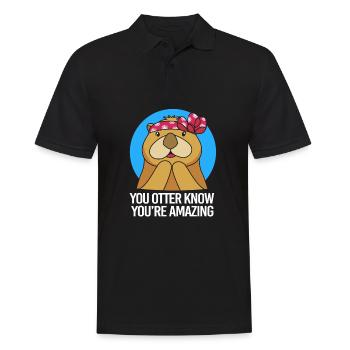 Otter - Männer Poloshirt - Schwarz - Vorne - Kai (181cm)