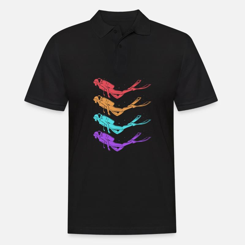 Tauchen - Männer Poloshirt - Schwarz