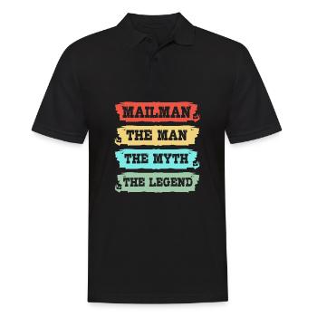 Postbote - Männer Poloshirt - Schwarz - Vorne - Kai (181cm)