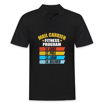 Postbote - Männer Poloshirt - Schwarz - Vorne - Kai (181cm)