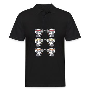 Badminton - Männer Poloshirt - Schwarz - Vorne - Kai (181cm)