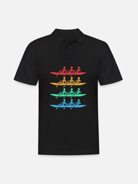 Ruderteam Rudern Ruder Ruderboot Ruderer - Männer Poloshirt - Schwarz