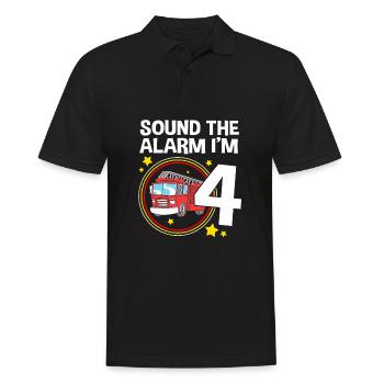Fire Truck Children's Birthday Party - Men's Polo Shirt - black - Front - Kai (181cm)