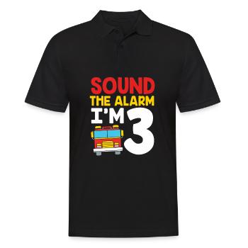 Fire Truck Children's Birthday Party - Men's Polo Shirt - black - Front - Kai (181cm)