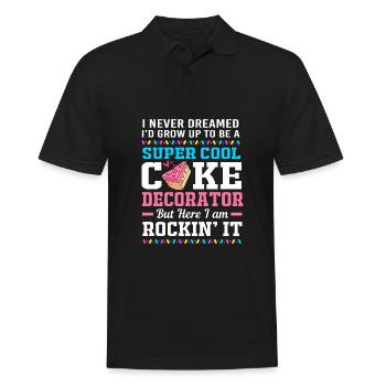 Cake Tartlet Decoration Cake - Men's Polo Shirt - black - Front - Kai (181cm)