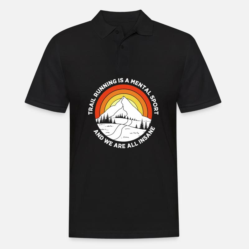 Trailrunning - Männer Poloshirt - Schwarz