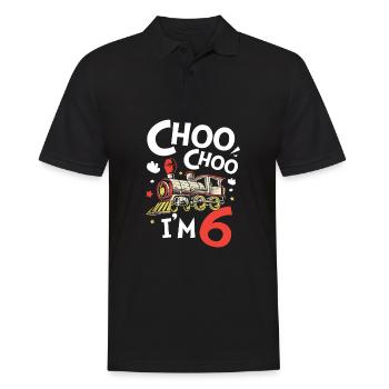 Anniversaire des enfants Train Train Conducteur Locomotive - Polo Homme - noir - Devant - Kai (181cm)