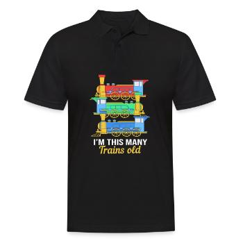 Children's Birthday Train Train Driver Locomotive - Men's Polo Shirt - black - Front - Kai (181cm)