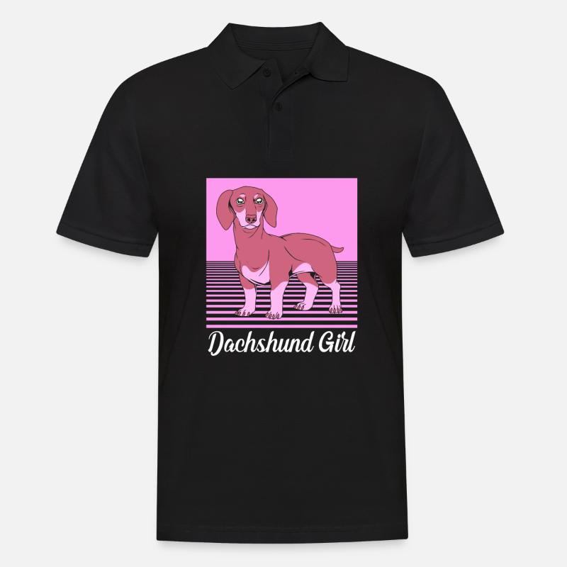 Dackel - Männer Poloshirt - Schwarz