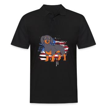 Dachshund - Men's Polo Shirt - black - Front - Kai (181cm)
