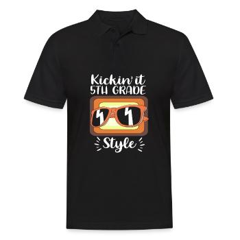 5. Klasse - Männer Poloshirt - Schwarz - Vorne - Kai (181cm)