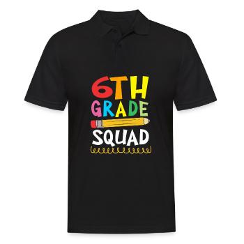 6. Klasse - Männer Poloshirt - Schwarz - Vorne - Kai (181cm)