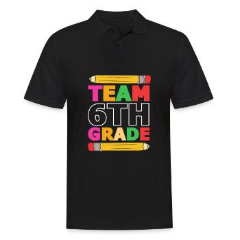 6. Klasse - Männer Poloshirt - Schwarz - Vorne - Kai (181cm)
