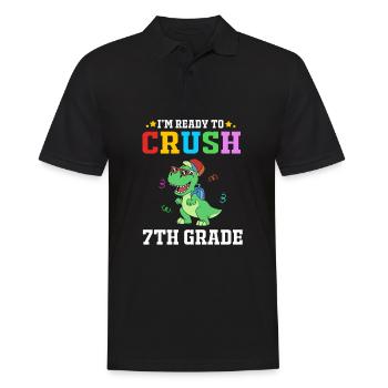 7. Klasse - Männer Poloshirt - Schwarz - Vorne - Kai (181cm)