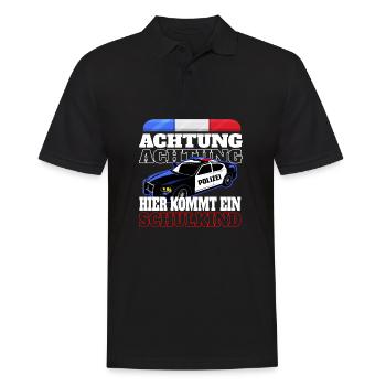 Schulkind 2021 Einschulung Polizei Junge Geschenk - Männer Poloshirt - Schwarz - Vorne - Kai (181cm)