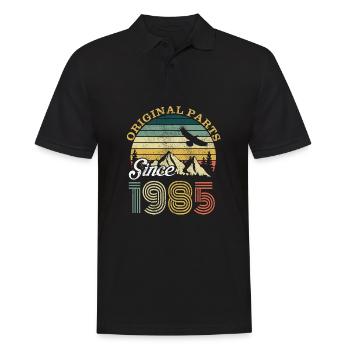 35e anniversaire vintage depuis 1985 cadeau rétro - Polo Homme - noir - Devant - Kai (181cm)