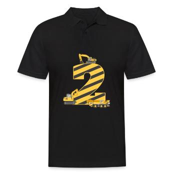 2ème anniversaire cadeau d'anniversaire pour enfants d'excavatrice - Polo Homme - noir - Devant - Kai (181cm)