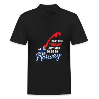 Norwegen Therapie Skandinavien Spruch Geschenk - Männer Poloshirt - Schwarz - Vorne - Kai (181cm)