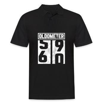 Oldometer 60th birthday sixty anniversary gift - Men's Polo Shirt - black - Front - Kai (181cm)
