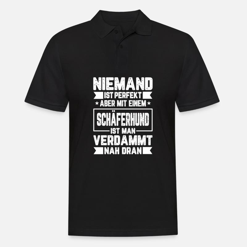 Schäferhund Hund Deutscher Hunde Geschenkidee - Männer Poloshirt - Schwarz