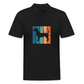 Jack Russel Terrier Hund Hundeliebe Retro Geschenk - Männer Poloshirt - Schwarz - Vorne - Kai (181cm)