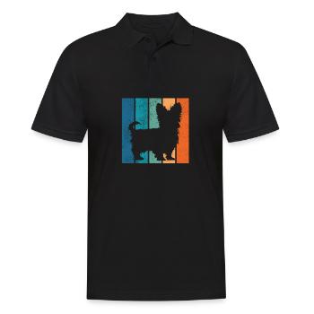 Yorkshire Terrier Hund Hundehalter Retro Geschenk - Männer Poloshirt - Schwarz - Vorne - Kai (181cm)