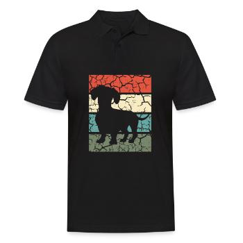 Teckel Chien Amant Chien Teckel Rétro Cadeau - Polo Homme - noir - Devant - Kai (181cm)
