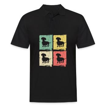 Teckel Chien Amant Chien Teckel Rétro Cadeau - Polo Homme - noir - Devant - Kai (181cm)