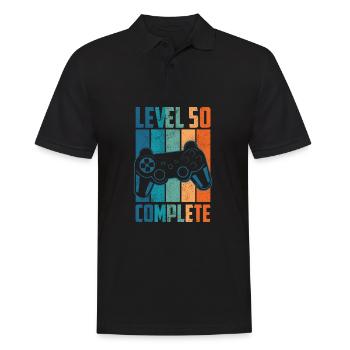 50th Birthday Level 50 Complete Gamer Gift - Men's Polo Shirt - black - Front - Kai (181cm)